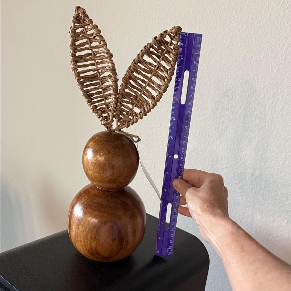 Natural Brown Woven Bunny Decor - Picture 2 of 3